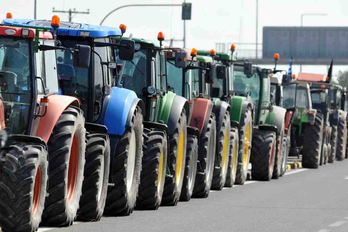 Manifestación agraria con tractores